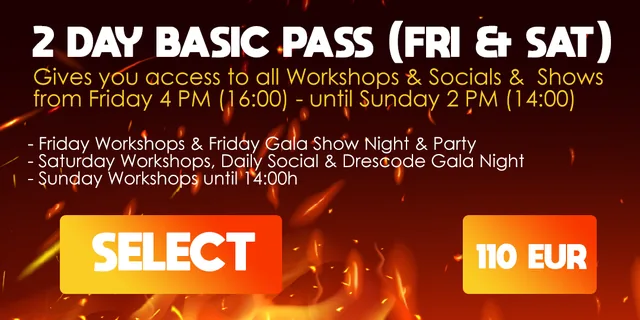 2 Day Basic Pass (Fri & Sat) — &euro;110