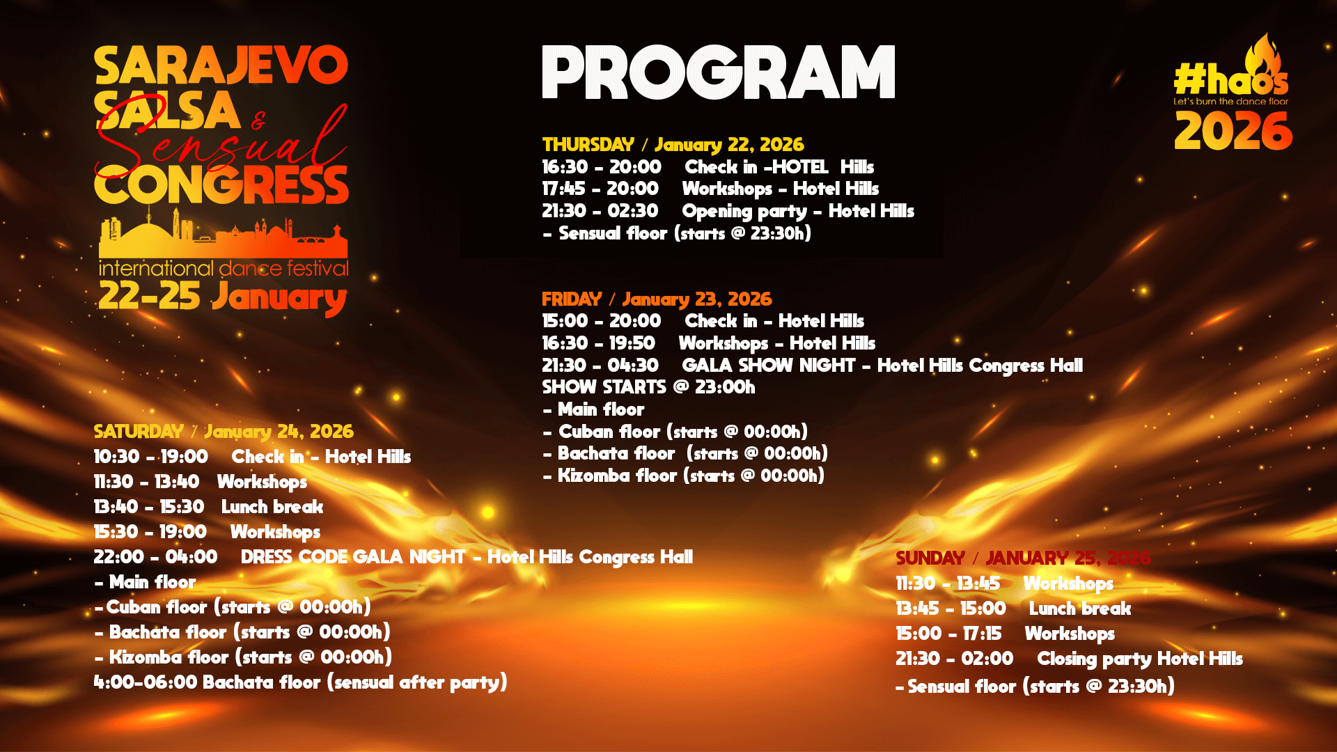 Sarajevo Salsa Congress 2026 Program